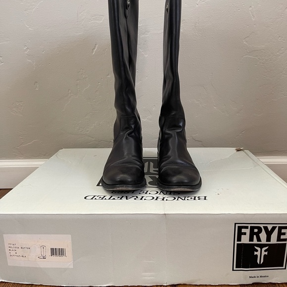 Frye Black Over the Knee Boots Sleek Leather Design - Picture 4 of 6